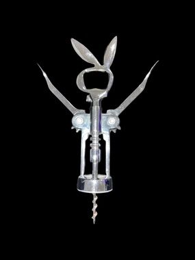 PLAYBOY Silver Bunny Wing Corkscrew Bottle Opener